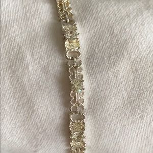 Silver and rhinestone bracelet